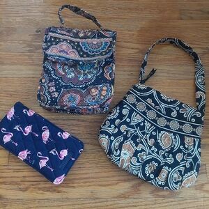 Stylish Paisley and Flamingo Print Women's Bag Set